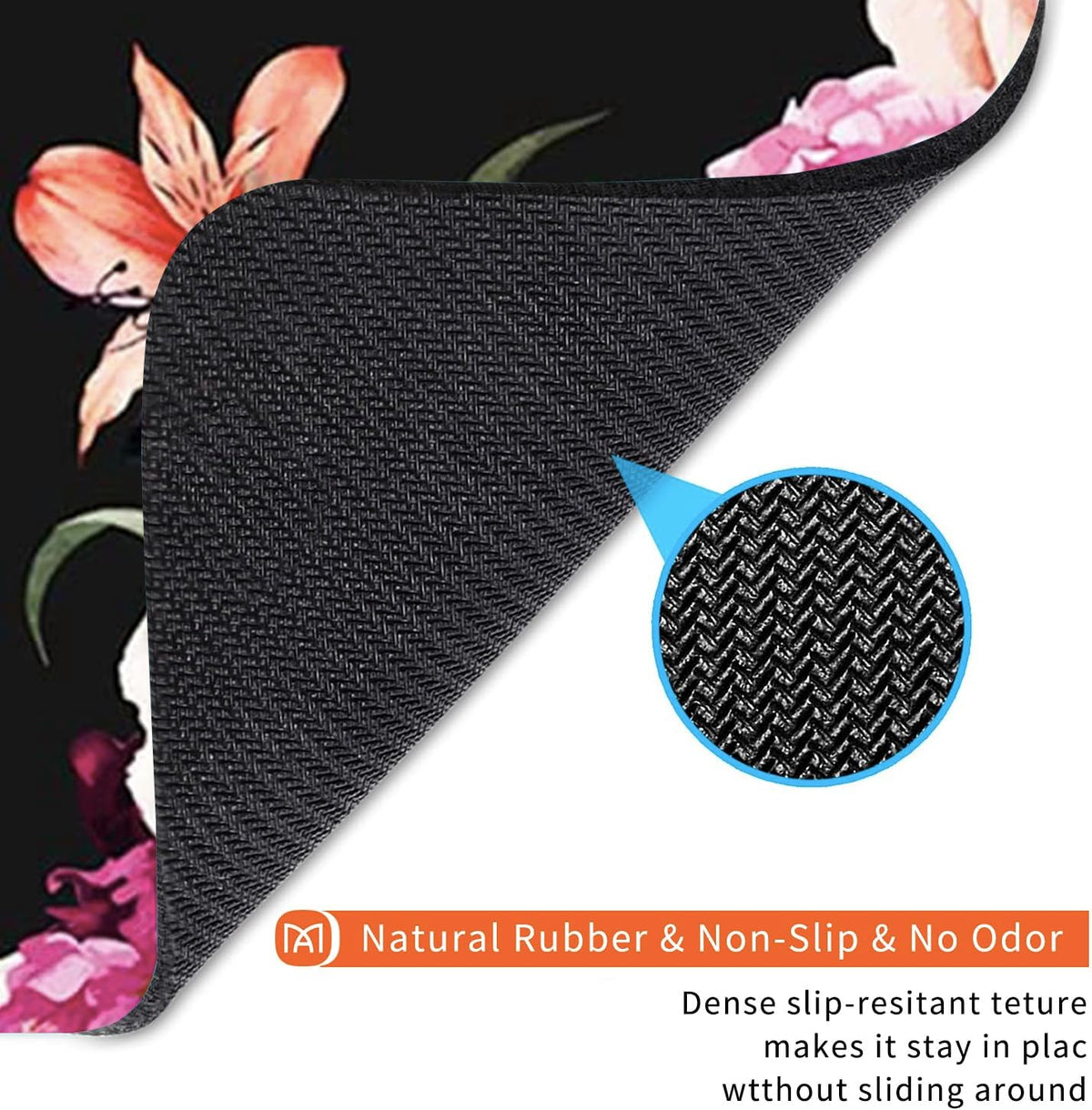 Square Mouse Pad Pretty Peony Flower, Personalized Premium-Textured Custom Mouse Mat Design, Washable Mousepad Cloth, Non-Slip Rubber Base Computer Mouse Pads for Wireless Mouse