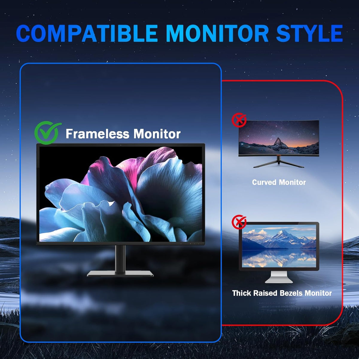 [2 Pack] Magnetic Computer Privacy Screen Filter 27 Inch for Frameless Monitor 16:9 Aspect Ratio, Removable Anti Glare Blue Light Protector, Double Sided Reversible Eye Care 27in Film