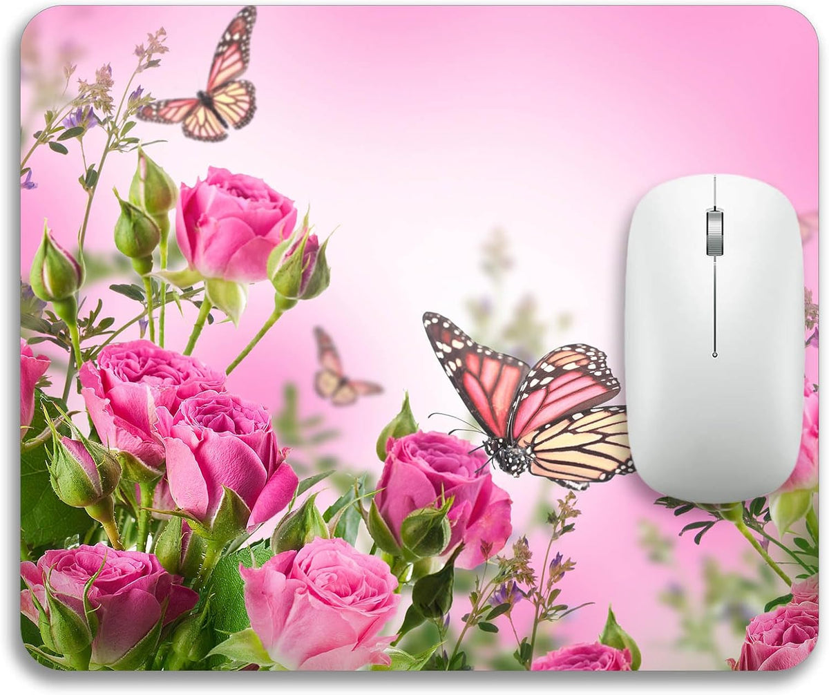 Beautiful Flowers Plants Mouse Pad Rubber Base Mouse Mat Non-Slip Mousepad for Office Desk Laptop Computer Mouse Pads