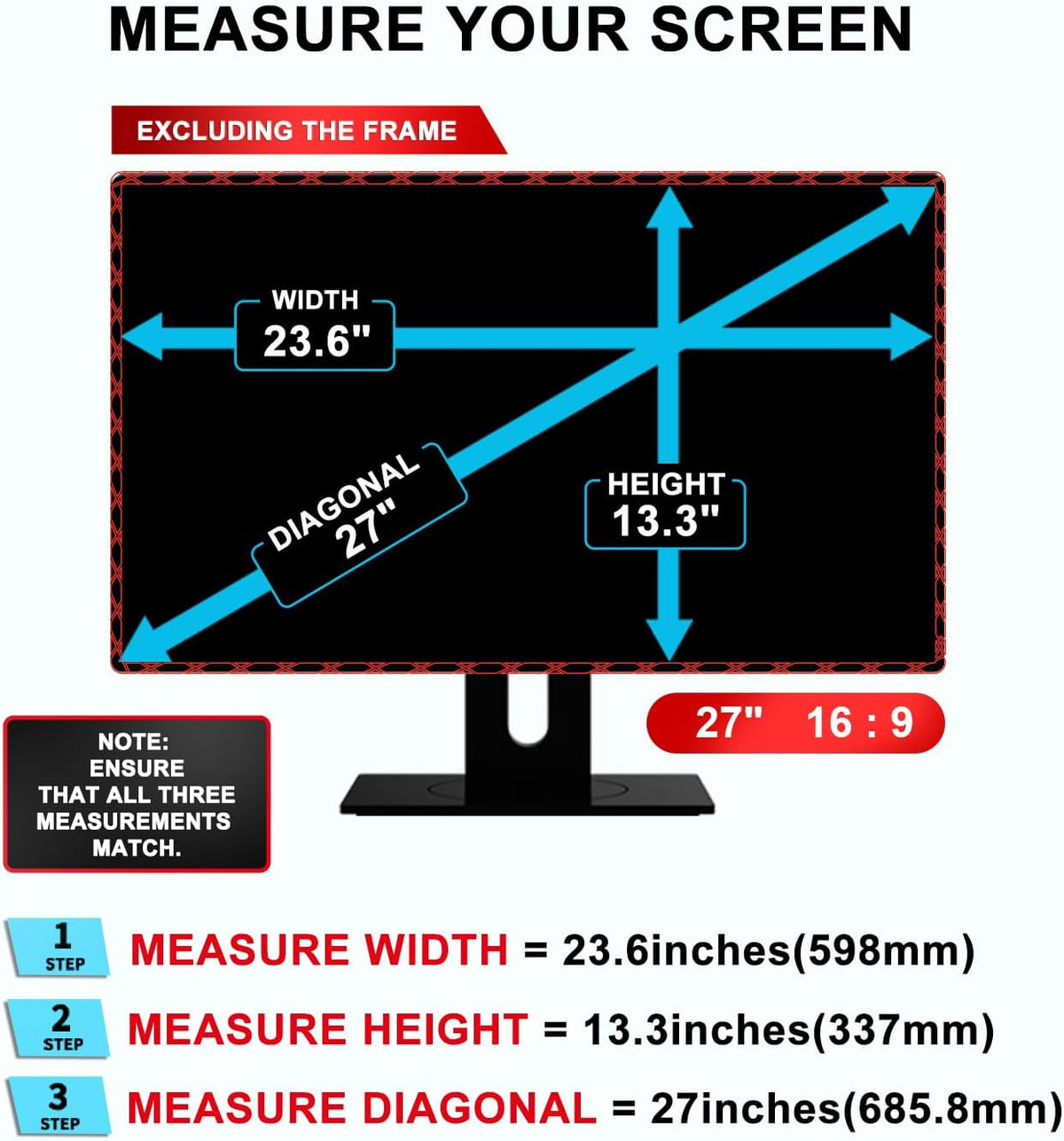 GUMIKE 27 inch Computer Privacy Screen Filter for 16:9 Aspect Ratio Widescreen Monitor - Blue Light Filter - Anti-Glare & Anti-Scratch Protector Film (27 Inch (Diagonal) - 16:9Aspect Ratio)
