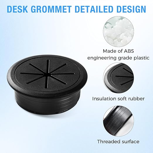 BOPOREAE 4 Pcs Desk Grommet 2" (50mm), Desk Hole Cover for Cables