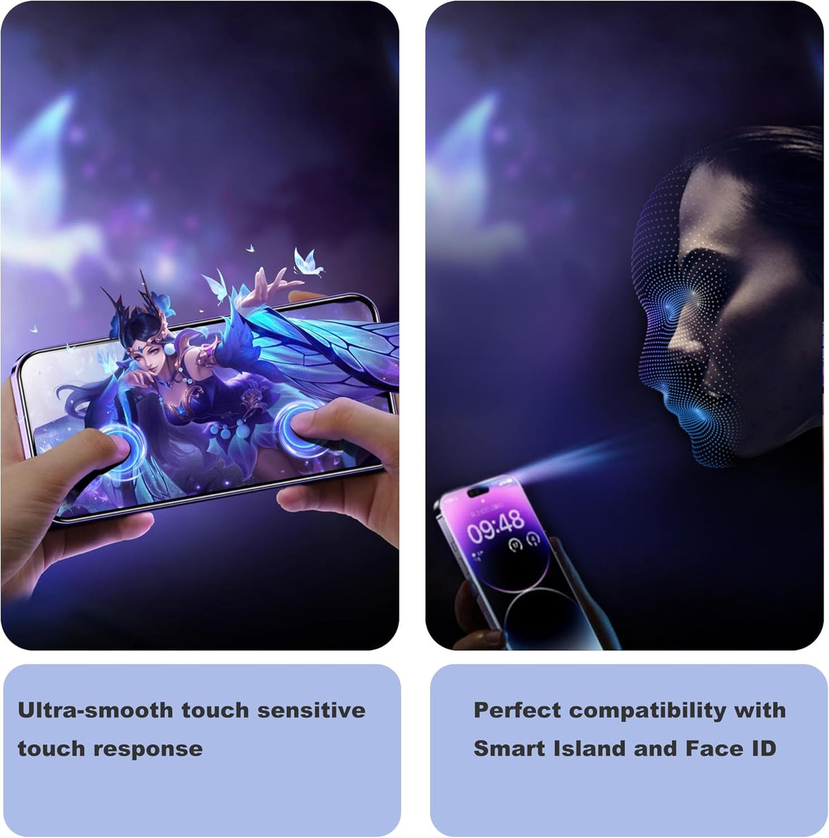 Matte Privacy Screen Protector for iPhone 14Pro and iPhone 15 and iPhone 16 Screen Protector Anti-Glare, Anti-Spy Tempered Glass Film, Smooth and Responsive Touch Anti-Scratch Glass