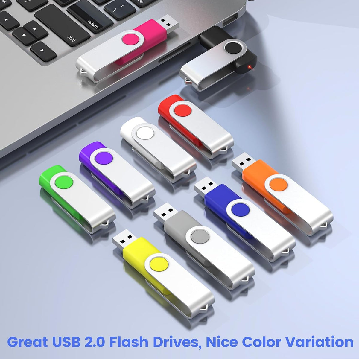 ABLAZE 8GB USB Flash Drive 100 Pack, USB 2.0 Thumb Drives Bulk Memory Sticks Pendrives 100PCS (Mixcolors)