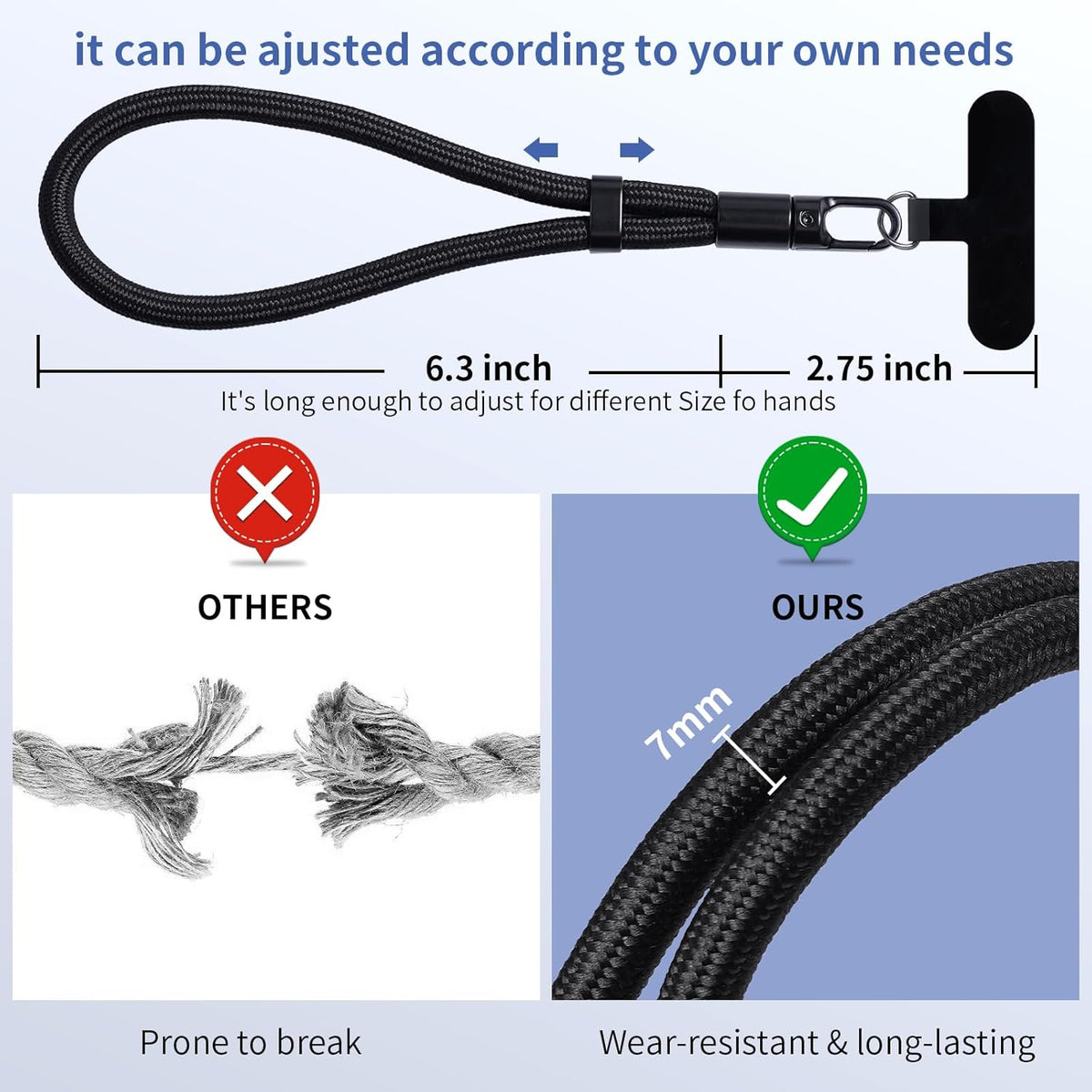 2 Pack Phone Lanyard for Cellphone Case, Phone Wrist Strap for Case, Cellphone Strap Wrist Lanyard for Women and Men