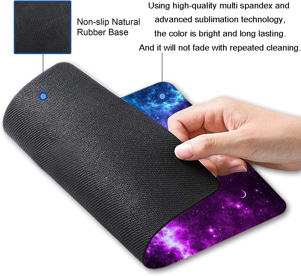 Galaxy with Lots of Star Mouse Pad, Cosmic Nebula Mouse Pad Custom Design, Square Waterproof Mouse Pad Non-Slip Rubber Base MousePads for Office Laptop, 9.5 inch x7.9 inch x0.12 inch Inch