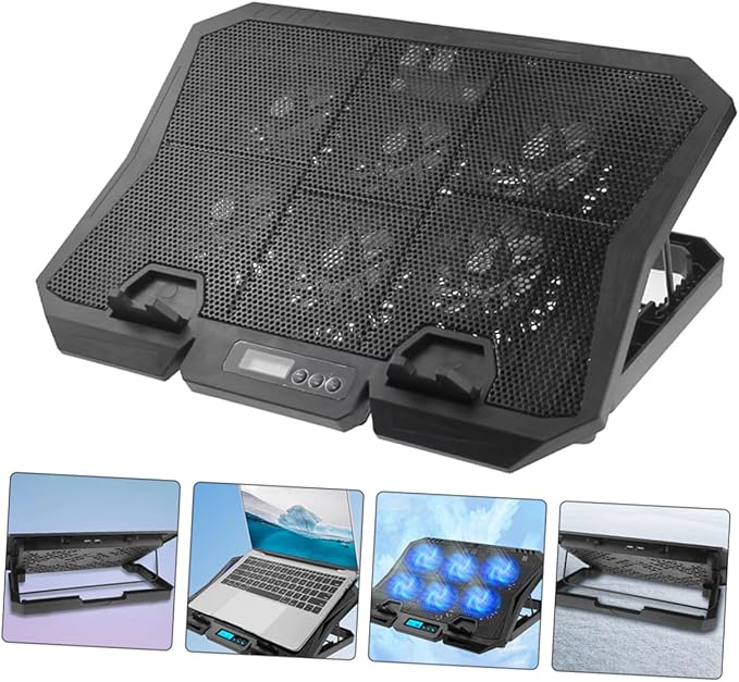Laptop Stand Cooling Fan Laptop Cooler Holder for Ergonomic Use Office Sturdy Design to Reduce Neck Strain and Comfort