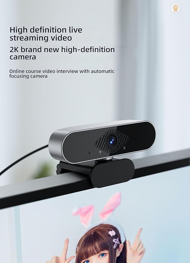 HD Webcam 4K/2K USB Camera for Desktop &amp Laptop - Plug and Play Facial Recognition Multiple Mounting Options