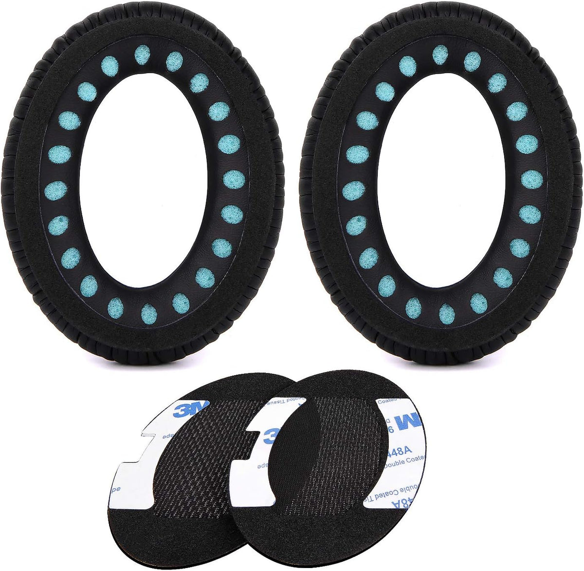 QC15 Replacement Ear Pads Kit, Ear Cushion for Bose QuietComfort 2, Quiet Comfort 15, QC 25, QuietComfort 35, Ae2, Ae2i, Ae2w, Sound True, Sound Link (Around-Ear Only) Headphones – Black