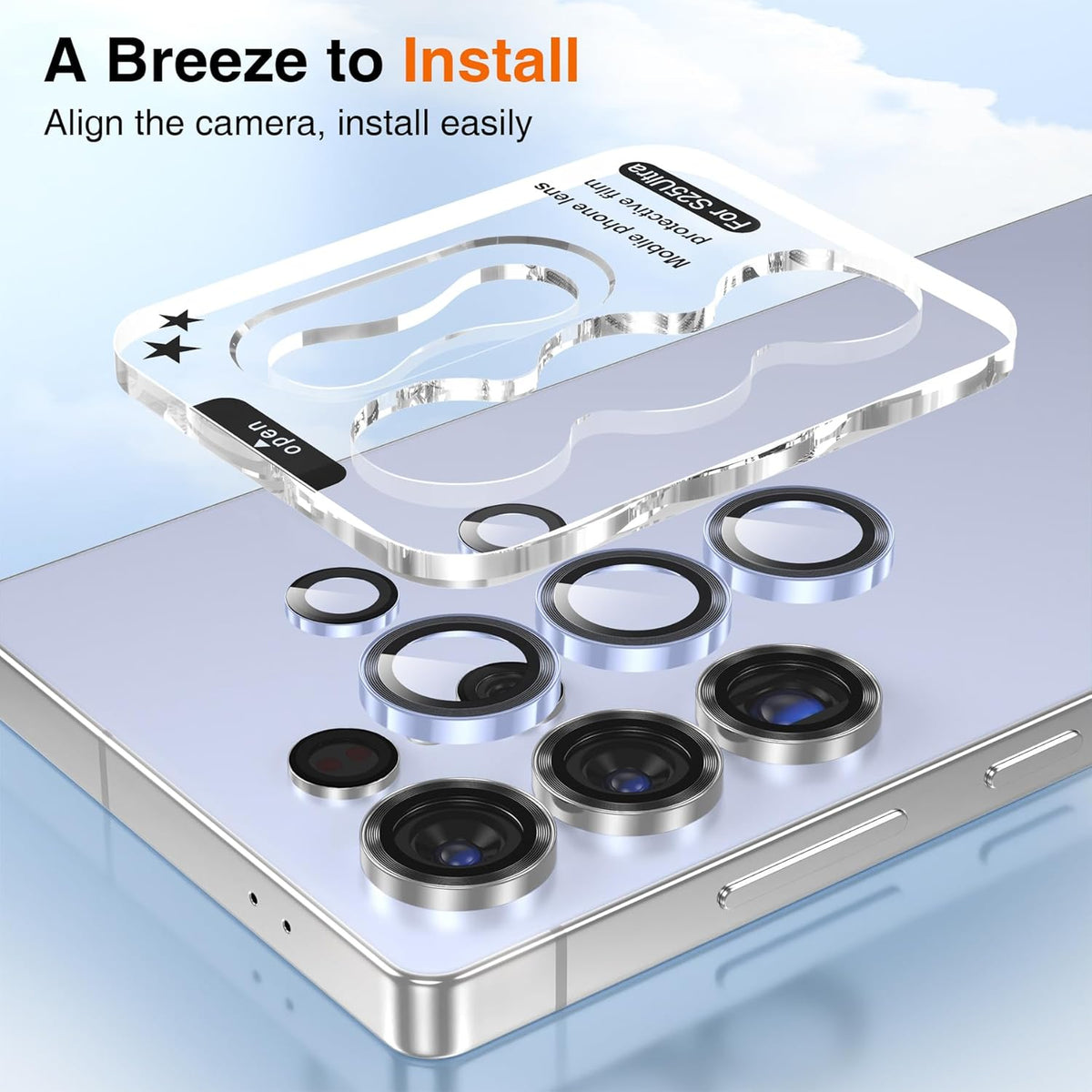 YWXTW [2025 Original Like for Samsung Galaxy S25 Ultra Camera Lens Protector, [Ultra-Thin & 6X Stronger] S25 Ultra Camera Lens Cover, 9H Tempered Glass Upgraded Metal Edging(Titanium Blue)