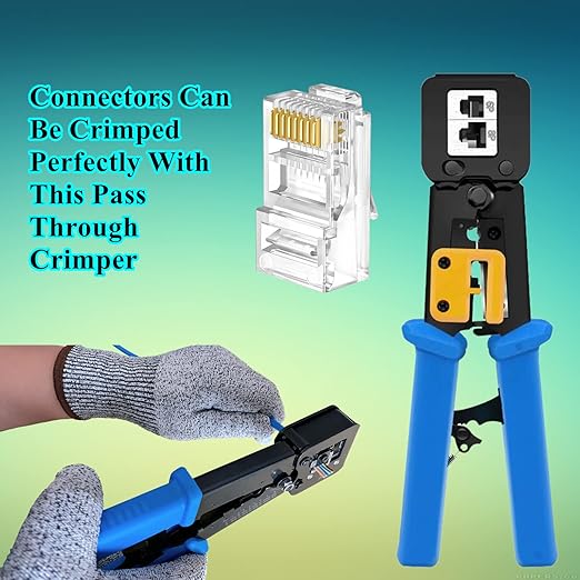 Gaobige 100-PACK Cat5 Cat5e Cat6 RJ45 Pass Through Connectors Ends