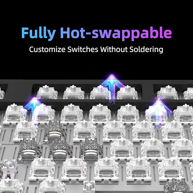 FE87 V2 Wired Mechanical Keyboard Dual 8KHZ Polling Rate Support SODC/Latency As 0.125MS/ARGBHot Swappable Gasket Sturcture Gaming Keyboard (Black/Azure Heaven Switch)