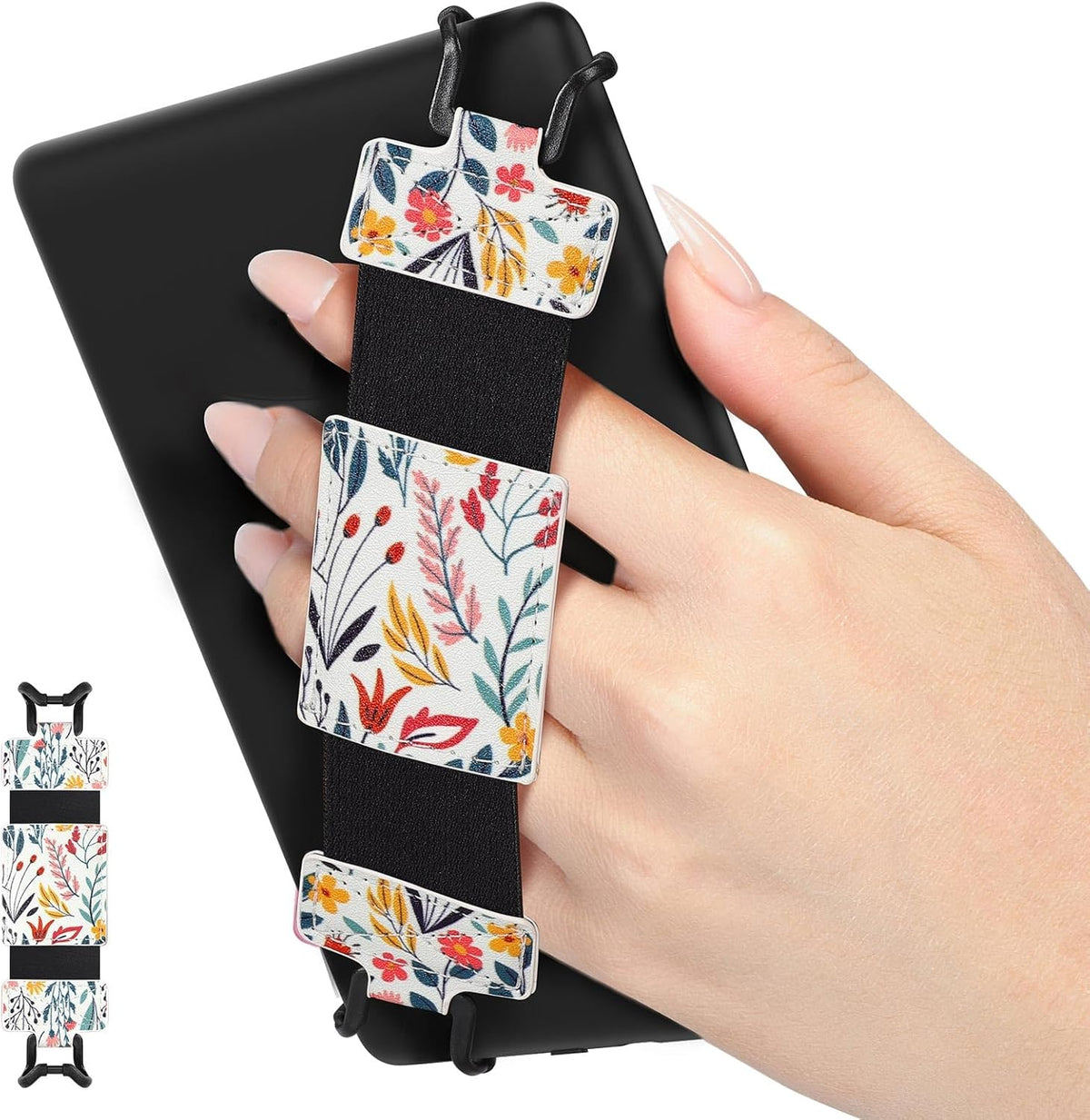 6-8" MoKo Soft Hand Strap for Kindle eReaders Fire Tablet Kindle/Kobo/Voyaga/Lenovo/Sony Kindle E-Book Tablet, Black