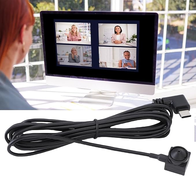 Dpofirs USB Type C Webcam Camera 1/4in CMOS Center Screen Webcam with UVC OTG Plug and Play Fixed Focus Wide Angle Camera for Live Streaming and Video Calls (8MP)