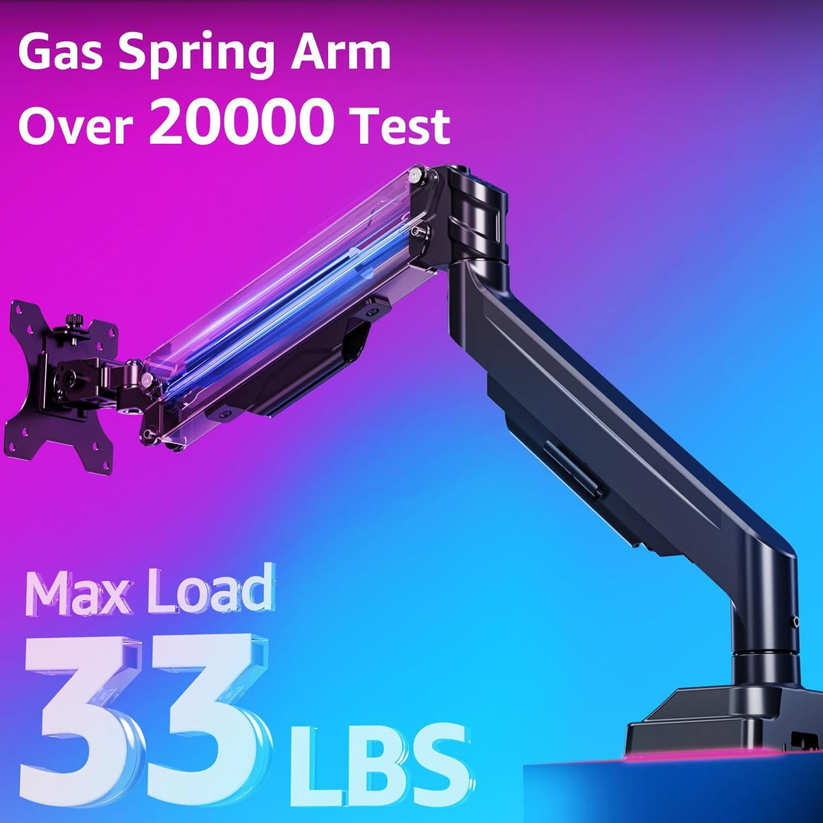MOUNTUP Ultrawide Monitor Arm for 17-43 inch Curved Screen, Holds 2.2 to 33 lbs, Heavy Duty Monitor Desk Mount, Adjustable Gas Spring Arm, Computer Monitors Stand for Desk, VESA Mount