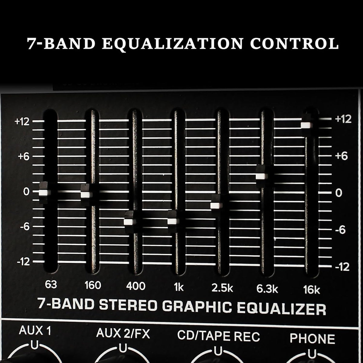 Audio Mixer 6 Channel Professional Mixer Console with 320 DSP Effects, 7-band EQ Sound Mixing Board Digital DJ Mixer w/USB Bluetooth MP3 for Recording, Independent 48V Power & Mute Button