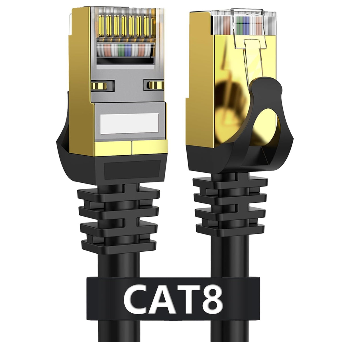 8 50 26AWG 40Gbps 2000Mhz RJ45 Dacrown Cat Ethernet Cable ft Shielded, Indoor&Outdoor, Heavy Duty High Speed Direct
