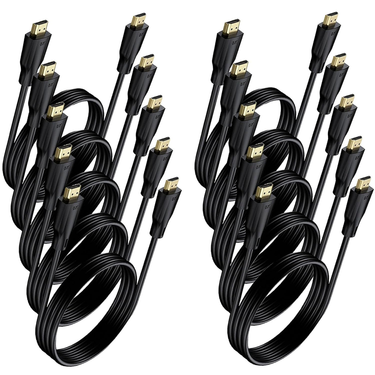 8K 3FT 10 Pack, 48Gbps 2.1 8K@60Hz, 4K@120Hz, HDR10+, 3D, Dolby, PS5/4, HDMI Cable Ultra High Speed HDMI Cable eARC