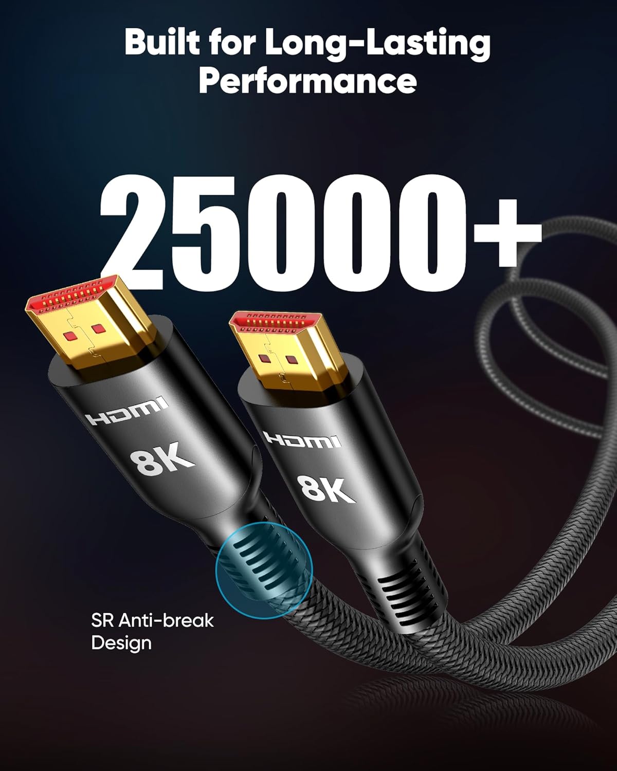 8K 5FT, 48Gbps Cord-4K@120Hz 8K@60Hz, 2.2&2.3, 10 TV/PS5/HDTV/Blu-ray Highwings HDMI Cable Ultra High Speed HDMI Cable