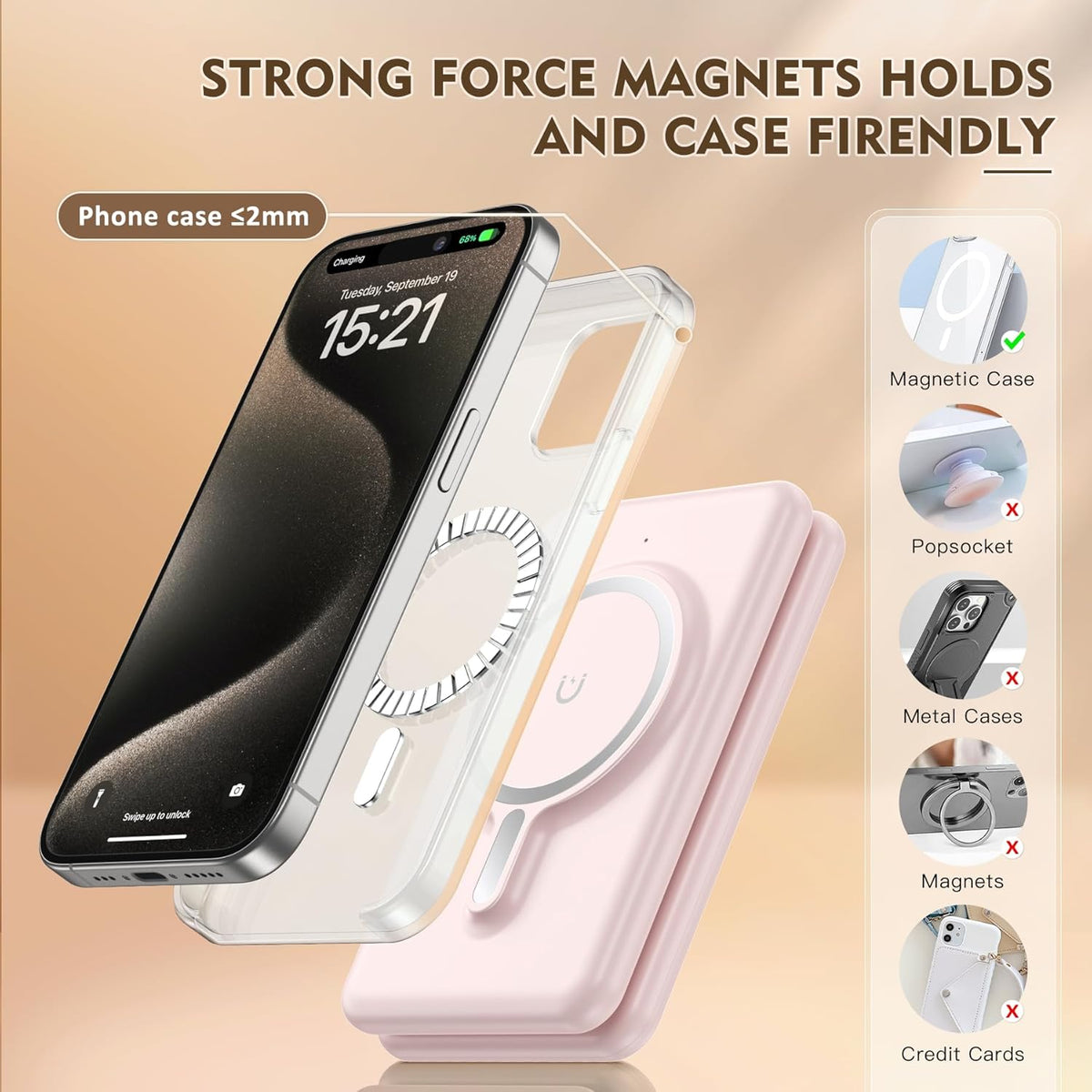 3 in 1 Wireless Charging Station for iPhone 16 15 14 13 12 Pro Max Plus – Foldable Magnetic Charger Pad for Apple Watch Series & AirPods – Fast Wireless Charging Dock for Travel & Home