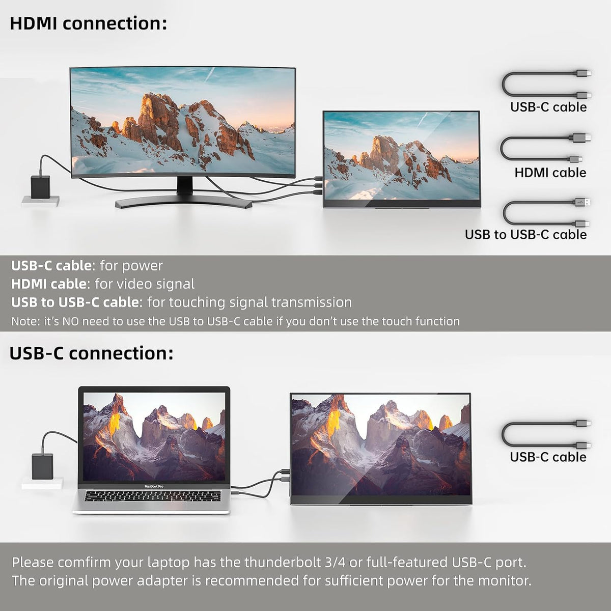 Portable Monitor OLED 15.6 Inch Touchscreen 4K UHD 3840X2160 100% DCI-P3 100000:1 Multi-Touch HDR USB-C HDMI Travel Monitor for Laptop with Kickstand & SleeveCase