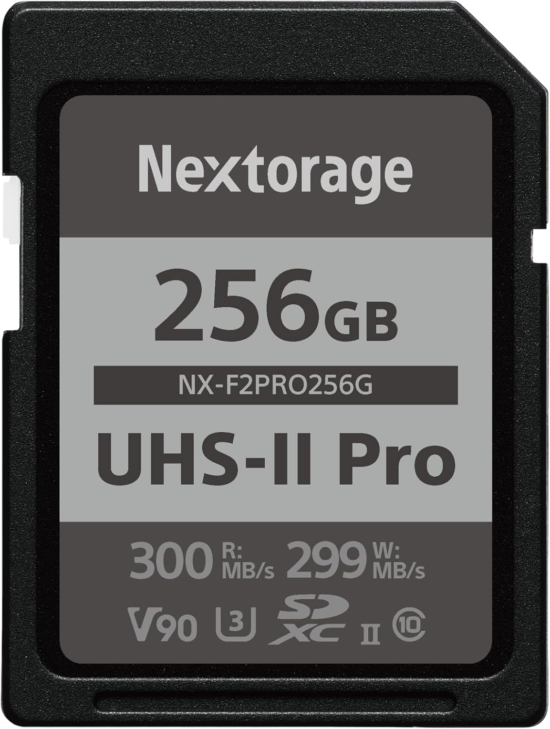 Nextorage 256GB SDXC UHS-II V90 SD Card Japanese Brand pSLC Max. Write Speed 299MB/s Max. Read Speed 300MB/s 4K Recording F2PRO Series NX-F2PRO256G SDXC Card for Digital Camera