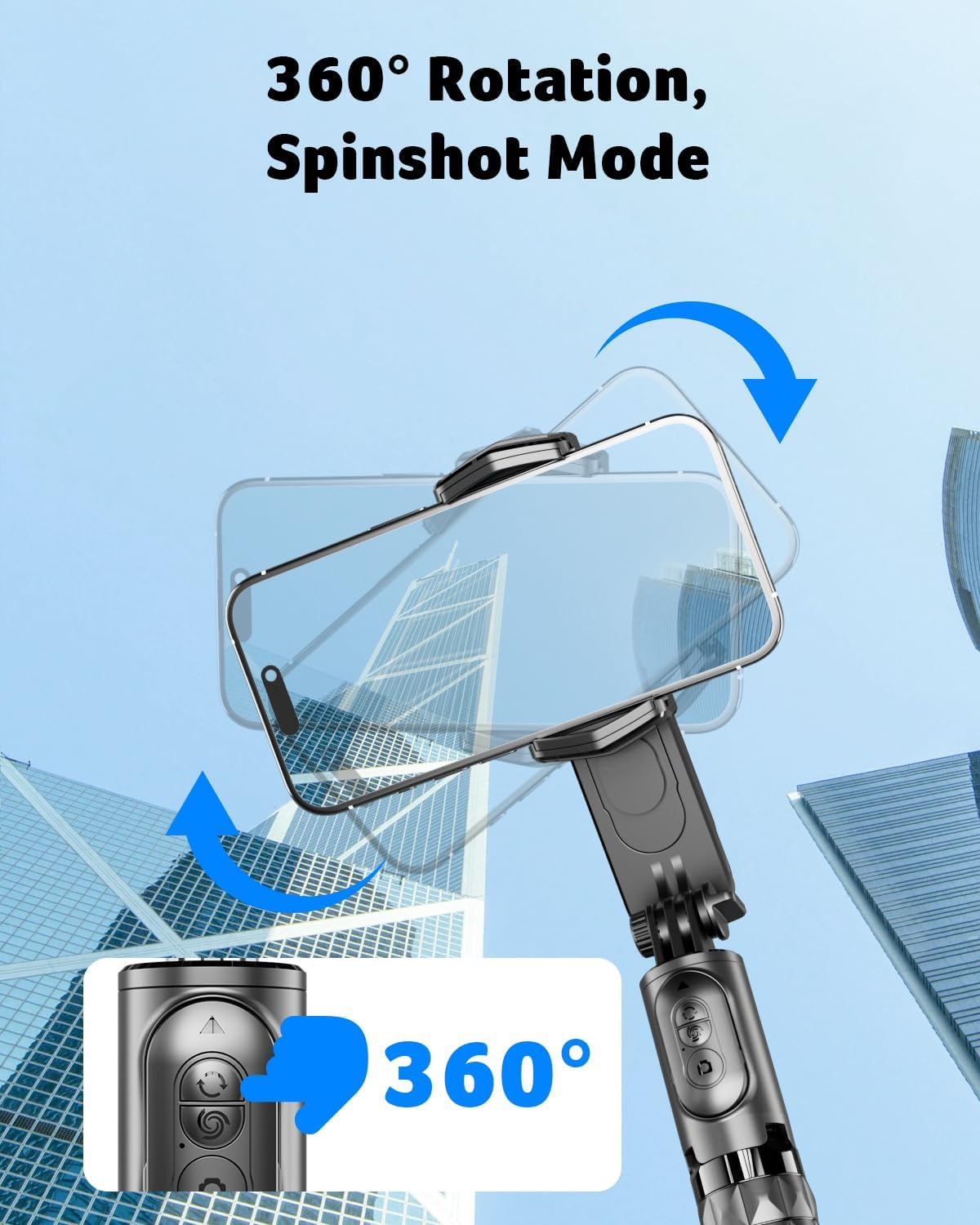 acer Gimbal Stabilizer 1-Axis for iPhone/Cell Phone/Smartphone/Android with Remote Control, Portable Phone Tripod Auto Balance Handheld Selfie Stick for Video Recording, Vlogging, Live Streaming