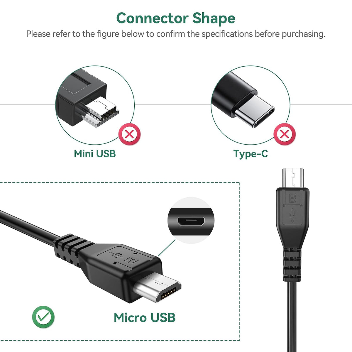 5ft X100 EZ400 D7 Programmer Micro USB Charging & Sync Cable Cord Replacement for XTOOL Auto Key Diagnostic Scanner