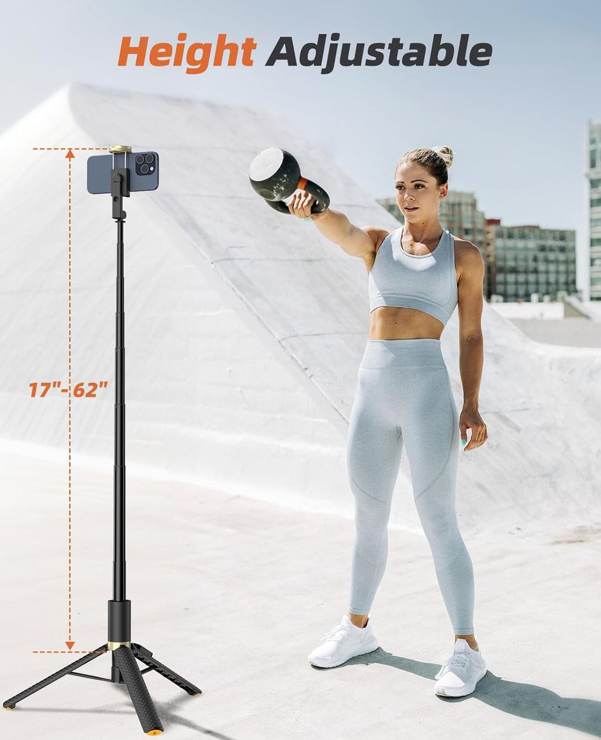 62" Phone Tripod & Selfie Stick, Tripod for iPhone with Remote, Portable, Lightweight Travel Tripod for Selfies Video Recording Vlog, Extendable iPhone Tripod Stand Compatible with iPhone Android