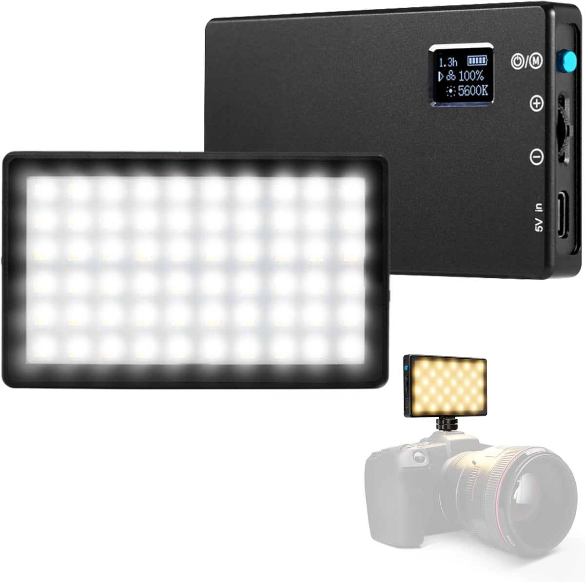 Lume Cube Bicolor Panel Mini LED Light for Professional DSLR Cameras | Adjustable Panel Mini, LCD Display | Photo and Video Lighting, Long Battery Life | Fits Sony, Nikon, Canon, Fuji, Panasonic