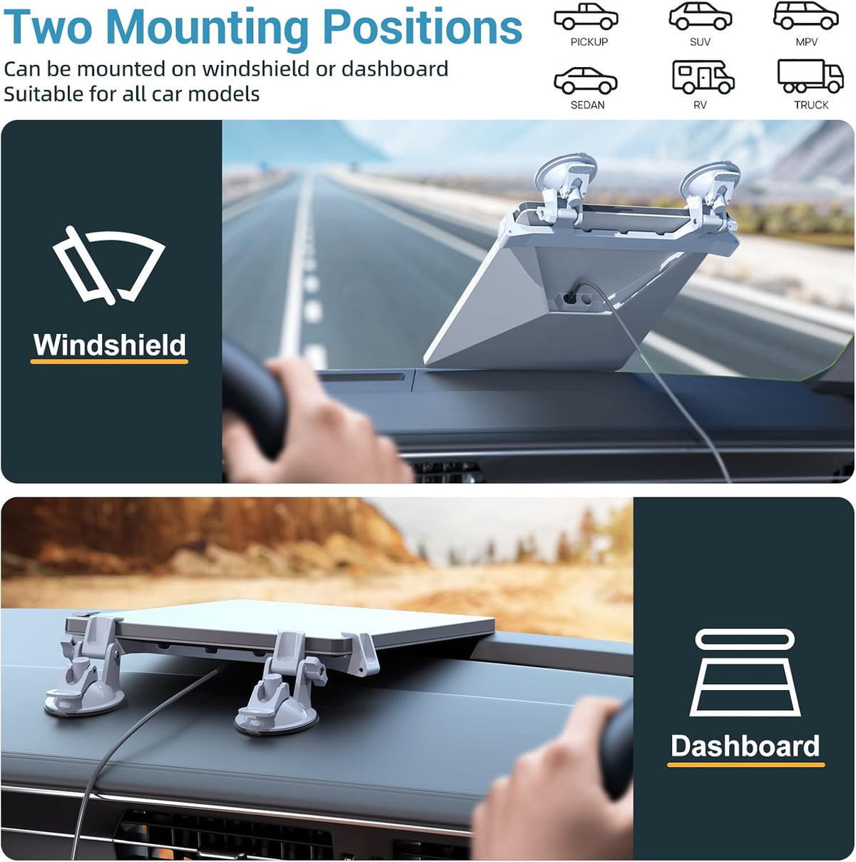 FlenKn Mini Car Mount for Starlink Dashboard, Star-link Mini Mount Adjustable Suction Cup for Car, Vehicle, RV Dash