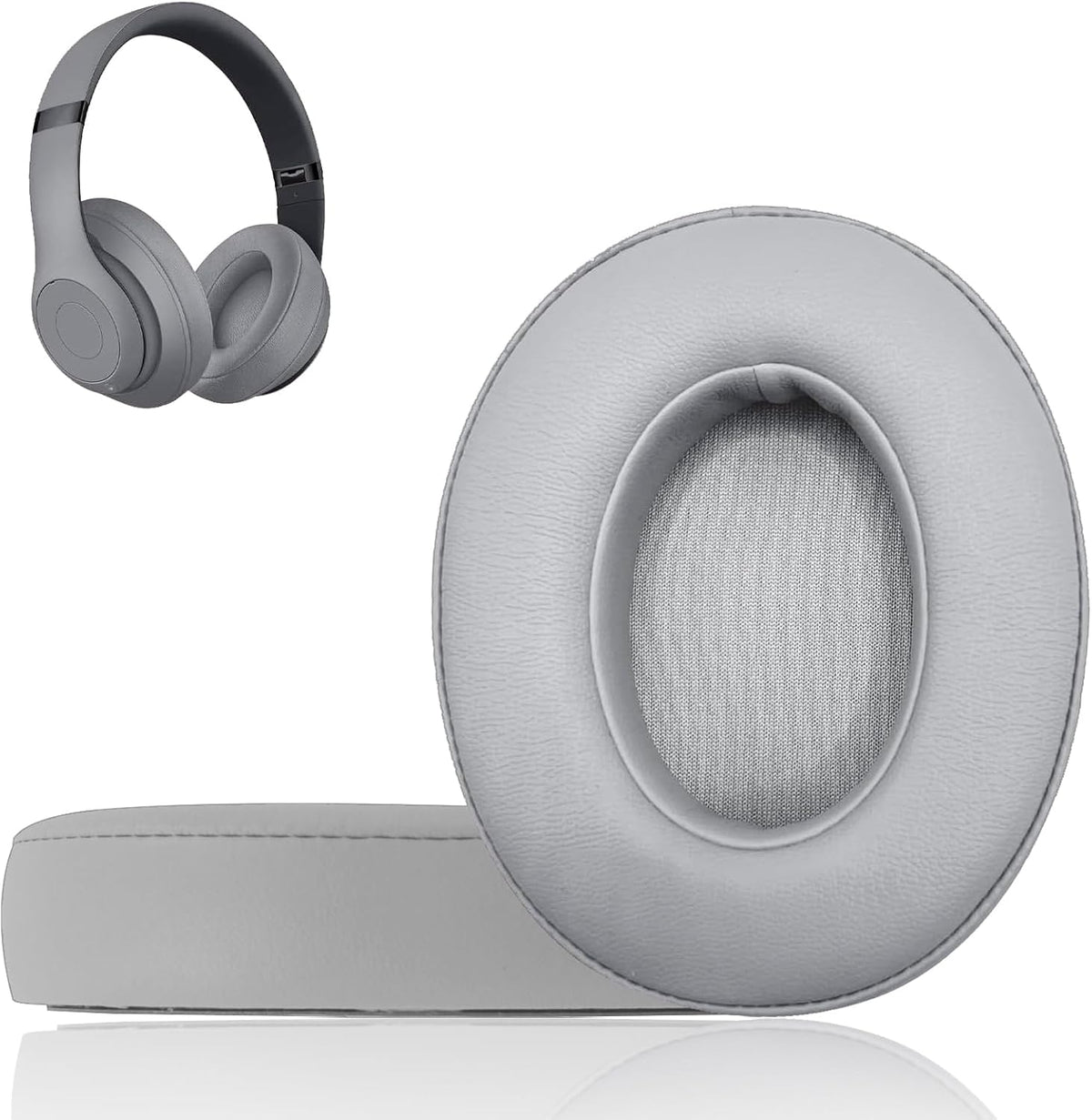 Replacement Ear Pads Cushions for Beats Studio（B0501、B0500），Beats Studio 2 & Studio 3 Wired & Wireless Headphones, Earpads with Soft Protein Leather, Noise Isolation Memory Foam - Grey