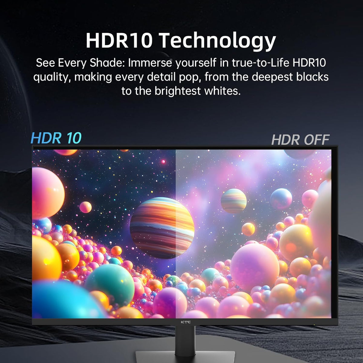 KTC 24 inch Monitor - 1080P Monitor, 100Hz FreeSync Gaming Moniter with HDR10,VESA Mountable, Adjustable Tilt, ZeroFrame Design, HDMI,VGA,Earphone Ports, PC Monitors for Office