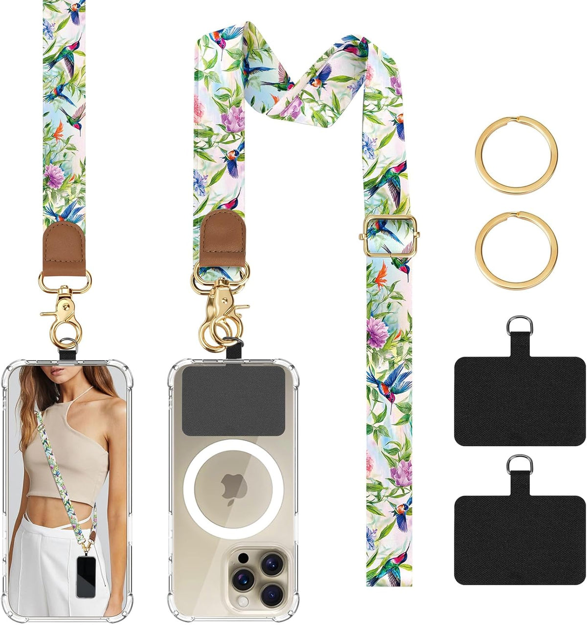 TiMOVO Phone Lanyard Crossbody Wrist Strap, Adjustable Anti-Theft Strap for Smartphone Case