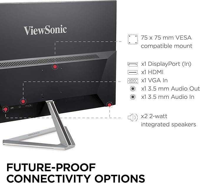 ViewSonic VX2776-SMHD 27 Inch 1080p IPS Monitor with FreeSync Ultra-Thin Bezels HDMI and DisplayPort