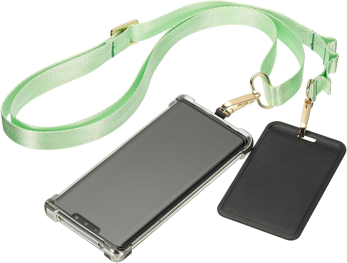 PATIKIL Universal Cell Phone Lanyard, Adjustable Crossbody Phone Strap Anti-Theft Polyester Neck Lanyard with Patches for Concerts Gym Travel Secure Hands-Free Carry, Green