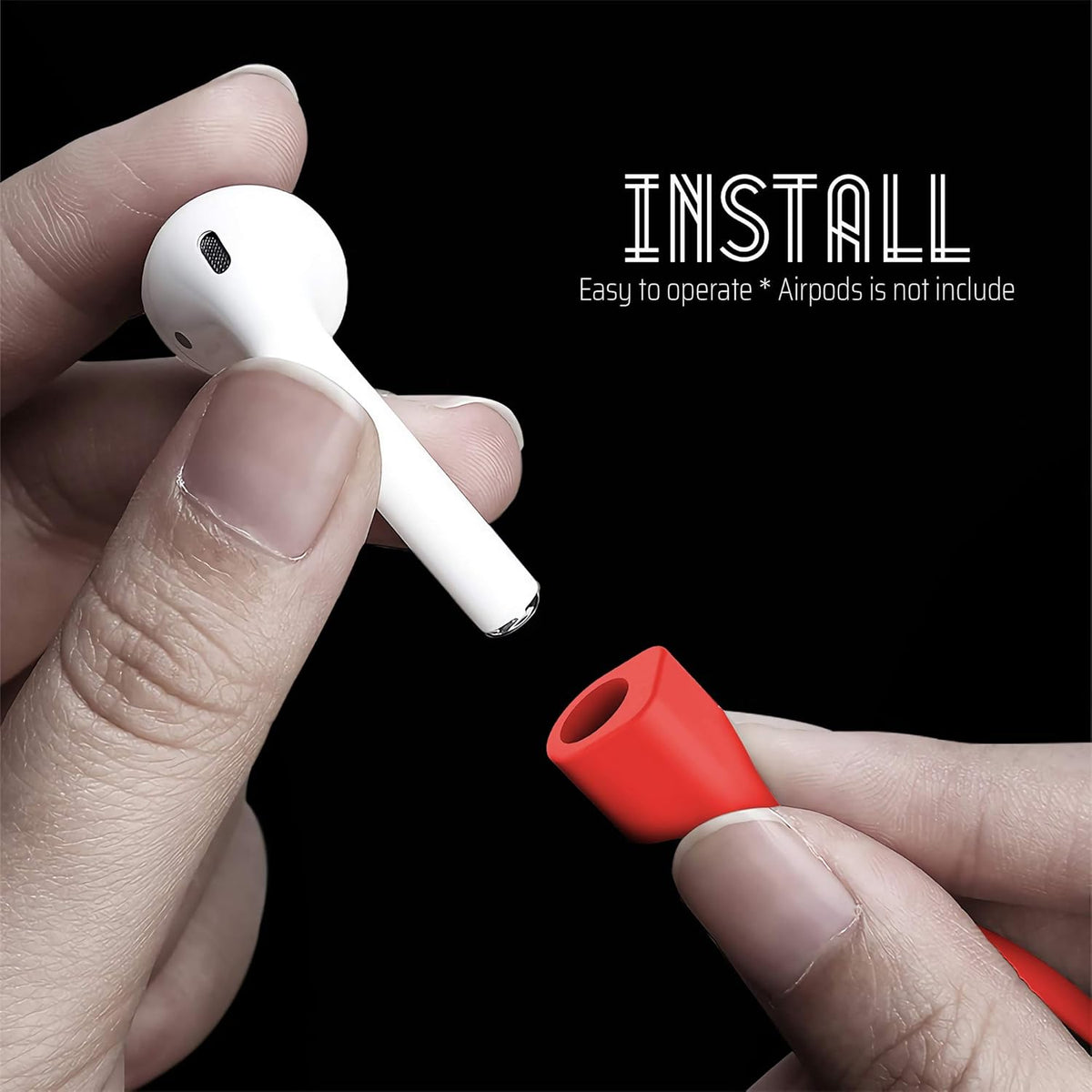 Ultra Strong Magnetic Airpod Pro Strap Anti-Lost Cord Sports Lanyard Compatible with Airpods 3rd 2nd Generation Pro 3 2 1 (Red)