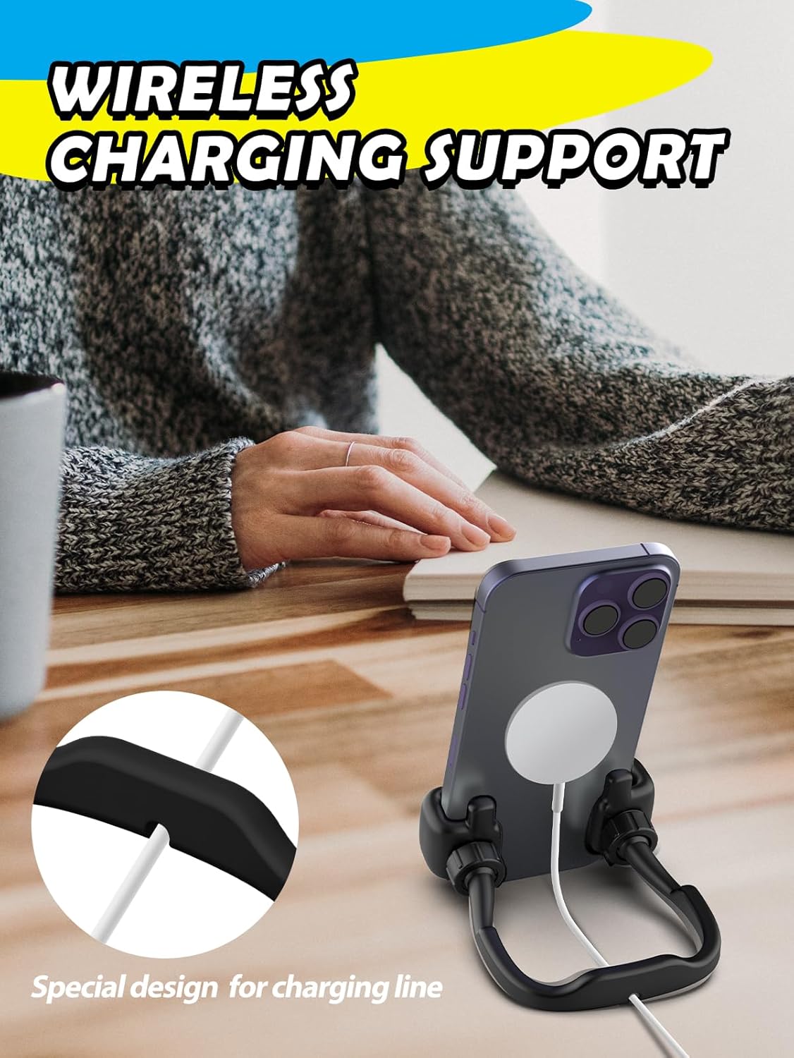 Dad Gifts for Fathers Day from Daughter Son Cell Phone Stand: 2 Pack UPGRADE Adjustable Thumbs Up Lazy Phone Holder for Desk Fun Birthday Gifts for Grandma Teens Girls Boys Adults Husband from Wife