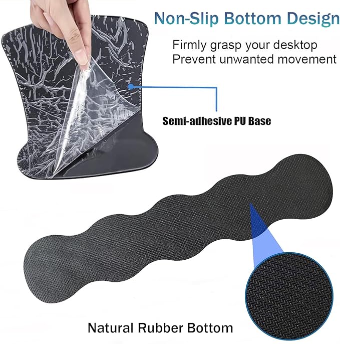 Ergonomic Keyboard Wrist Support Pad and Wrist Support Mouse Pad Anti-Slip with Gel Memory Mouse Pad Set Suitable for Office Use/Home Use - Cat Moon