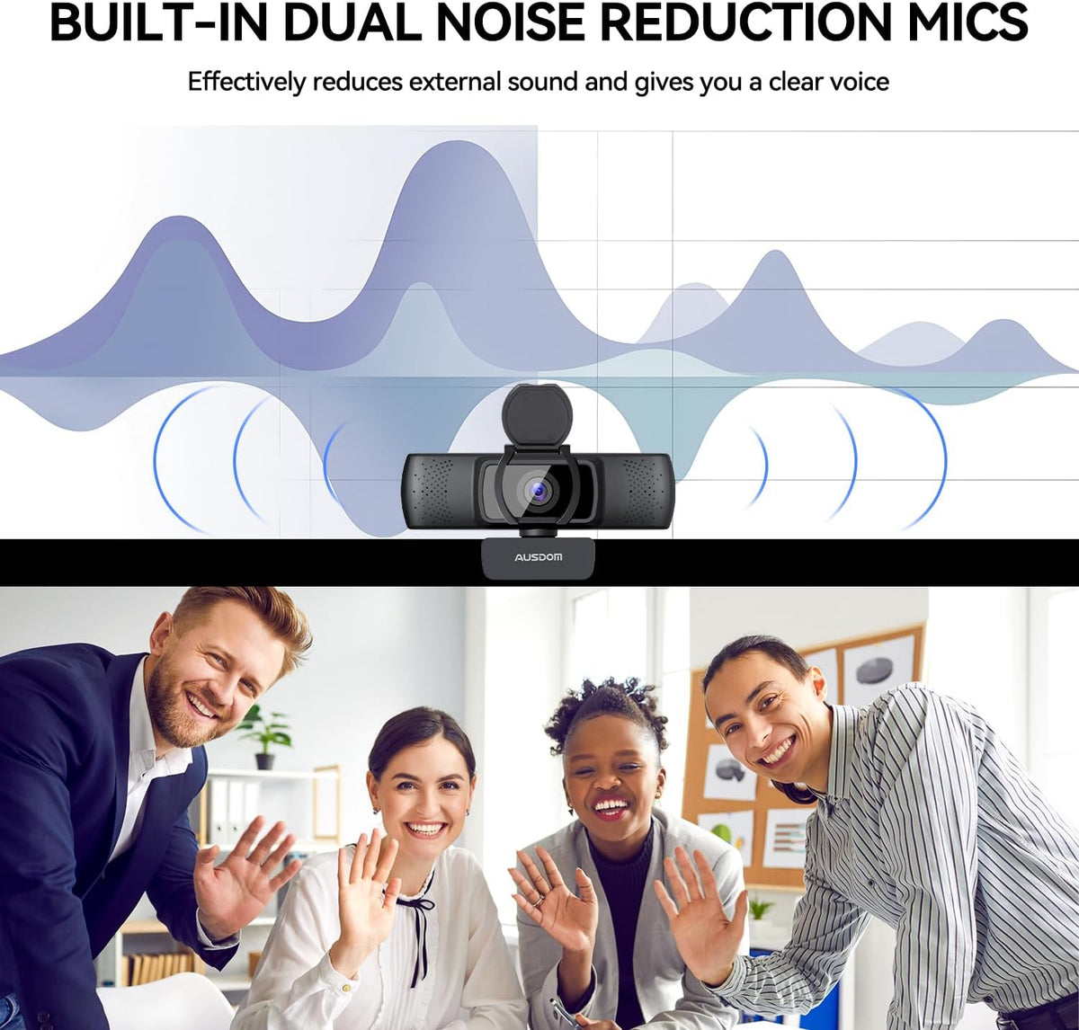 AUSDOM 4K Webcam, Autofocus Webcam with Microphone, Privacy Cover, Plug and Play USB Computer Web Camera for Pro Streaming/Online Teaching/Video Calling/Zoom/Skype (Black-4K)