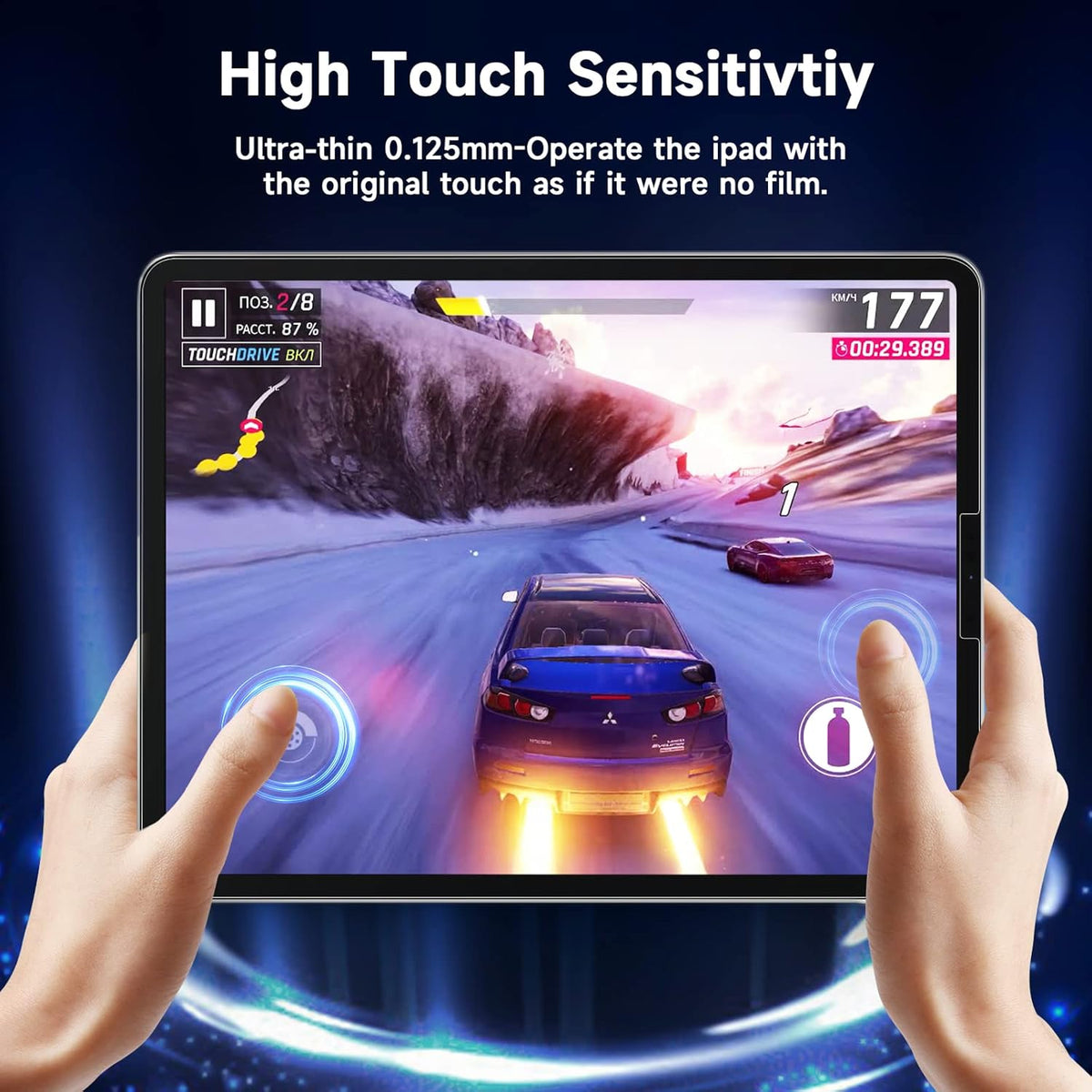 2 Pack Screen Protector for iPad Pro 11 (2021/2020/2018) & iPad Air 5/4 (2022/2020), Ultra HD, Anti Glare, Anti Scratch