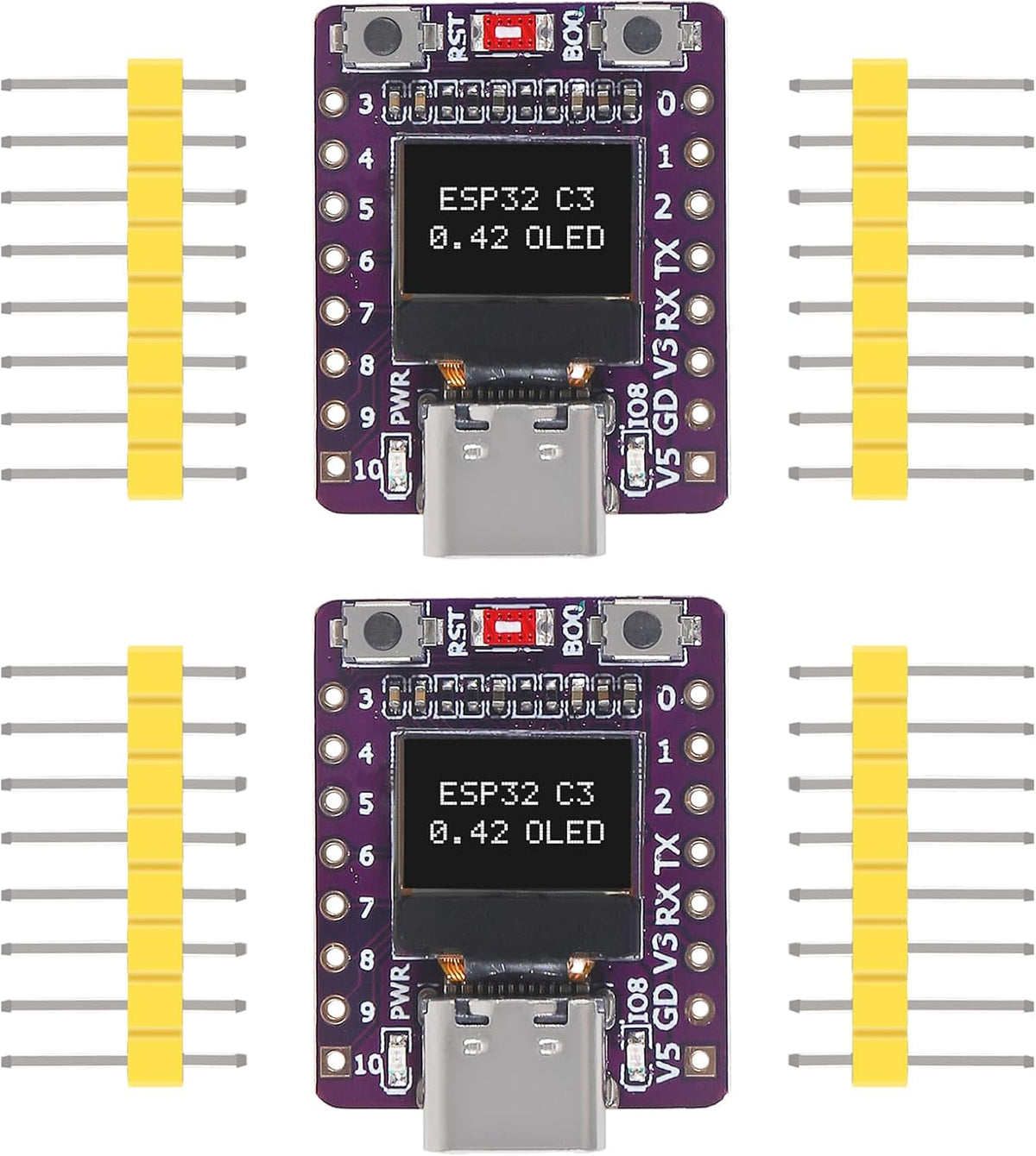 AITRIP 2PCS ESP32-C3 0.42-inch ESP32 OLED Development Board Supermini Development Board WiFi BLE