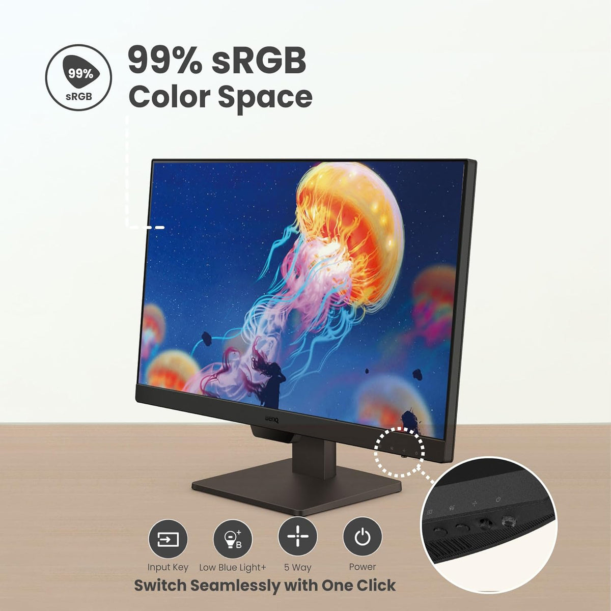 BenQ GW2790 27" Monitor 100Hz FHD 1920x1080p | IPS | Eye-Care | VESA Mount | Thin Bezel | Low Blue Light | Adaptive Brightness | DisplayPort | HDMI x2