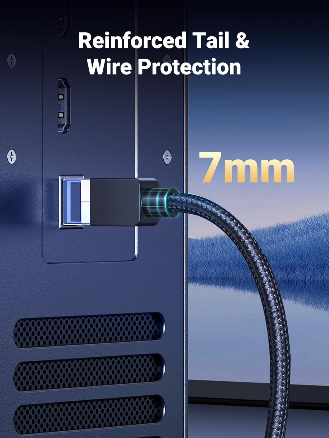 8 25FT, 40Gbps 2000Mhz Cat8 RJ45 PS5 PS4 PS3 25FT UGREEN Cat Ethernet Cable High Speed Braided Network Cord Shielded