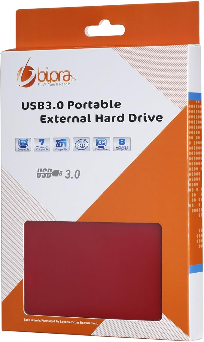 U3 2.5 inch USB 3.0 Mac Edition Portable External Hard Drive - Red (120GB)