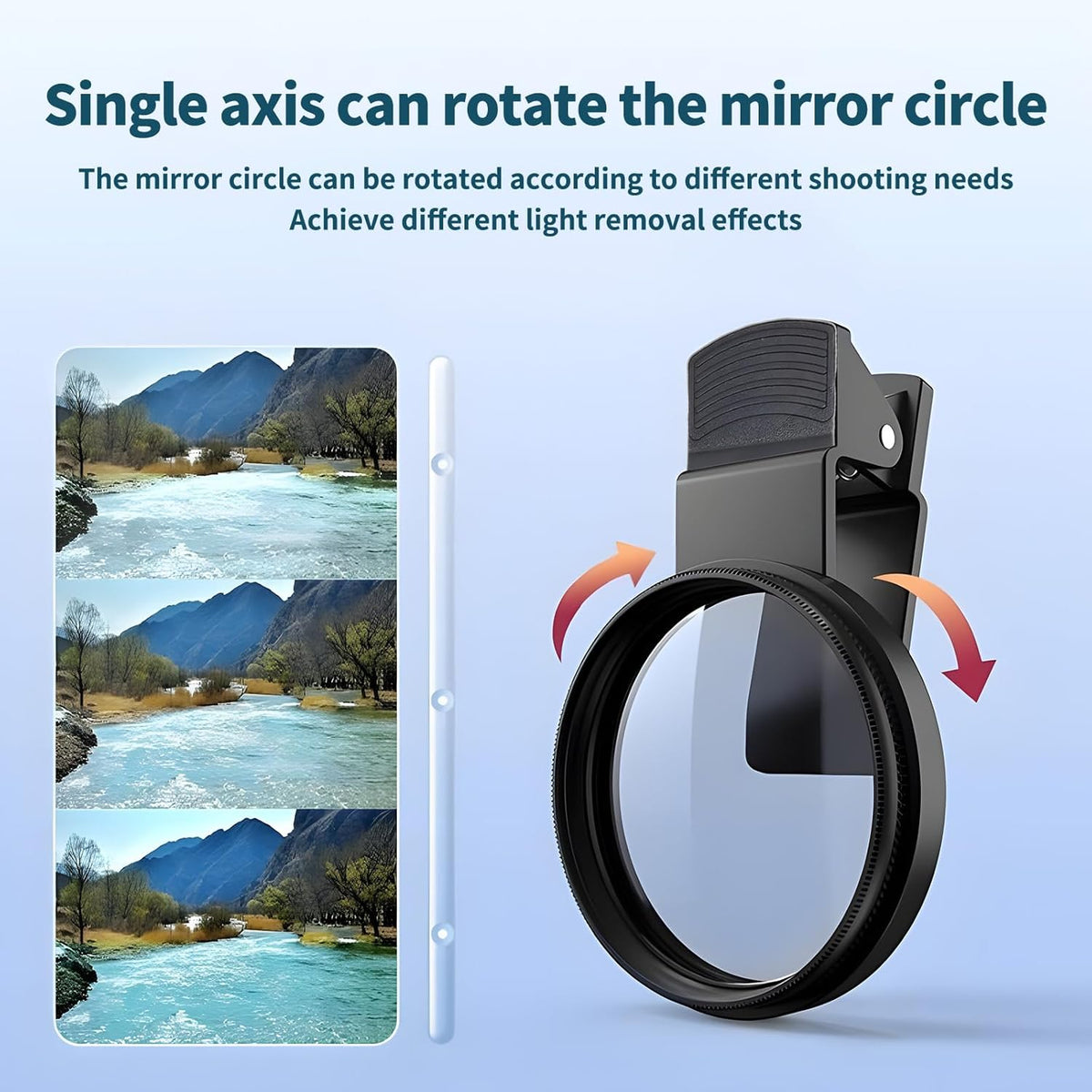 67mm Clip-on CPL Phone Camera Lens Filter, Polarized Camera Lens CPL Filter for iPhone 16 15 Pro Max Plus 14 13 Pro Max Mini 12 11 X XS Max Galaxy