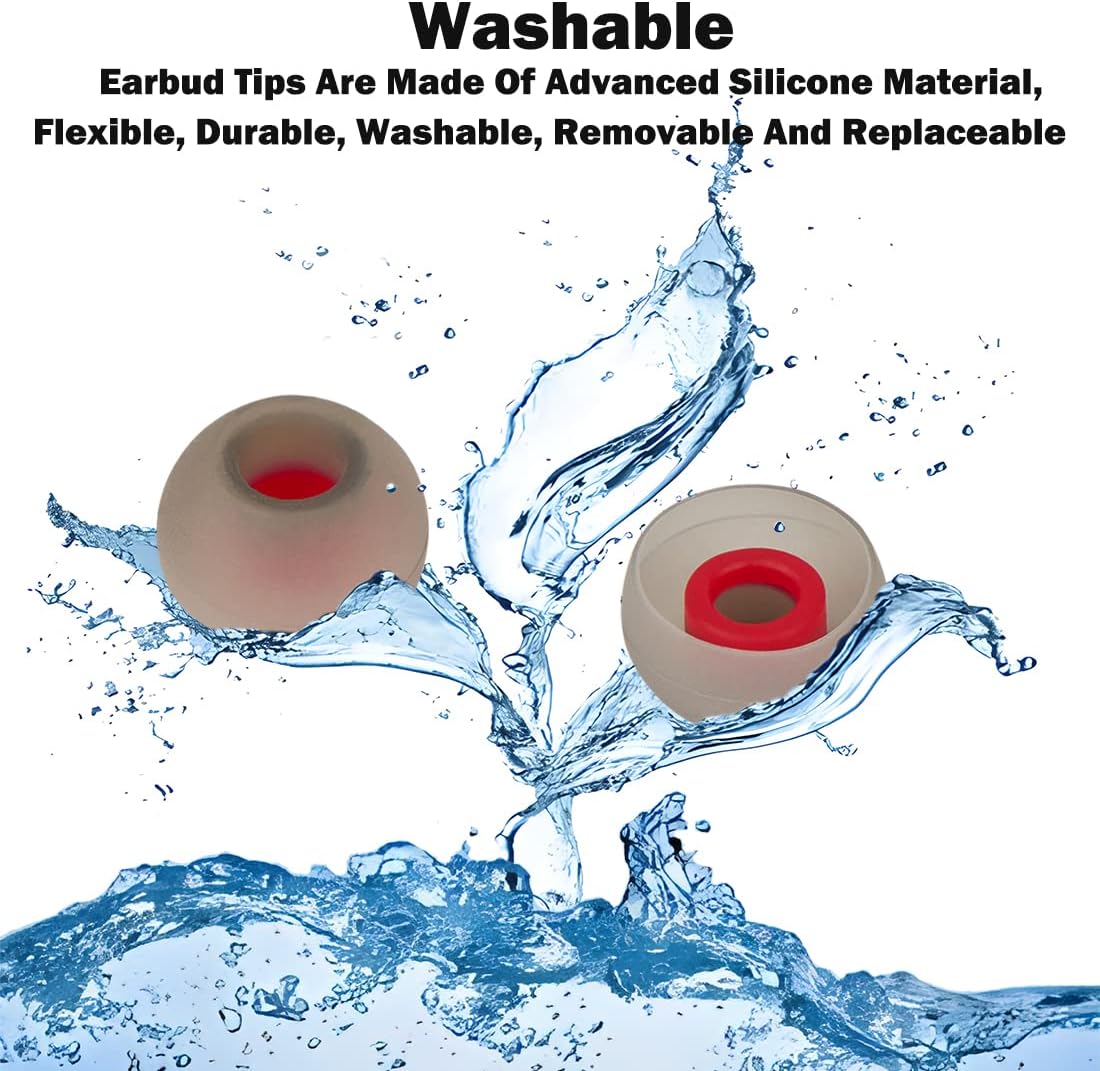 Earbud Tips Replacement Earbud Tips Earbud Replacement Tips Headphone Earbud Tips Silicone Earbud Tips Earbud Cap Compatible with Powerbeats 2 Powerbeats 3 Lg Samsung Earbuds Tips Red L 9 Pairs