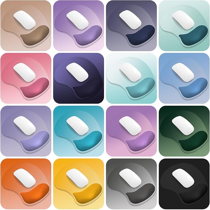 ITNRSIIET Ergonomic Mouse Pad, Cushioned Gel Wrist Rest, Non-Slip Base, Smooth Surface, Cute Multi-Color, 9.5 x 8.2 in, Lavender Fade