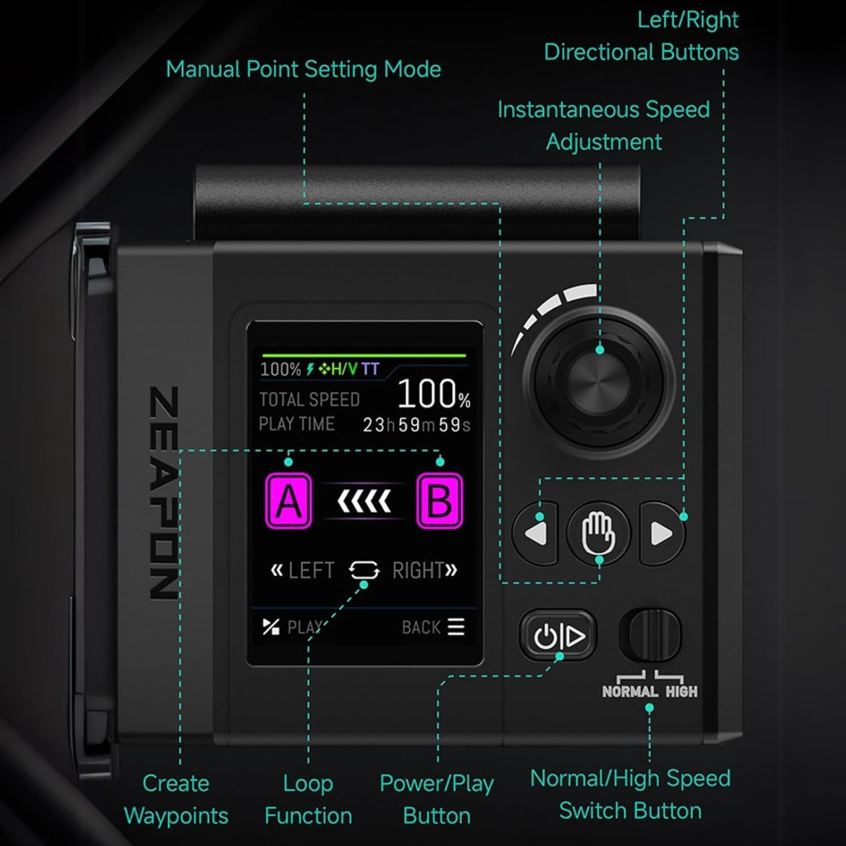 Zeapon Micro4 E1000&PONS PT Heads Double Distance Motorized Camera Slider, High-Speed Low Noise Motor 10-26Lbs Payload, 42''/107cm, LCD Screen, App Control, Smooth Damping Design