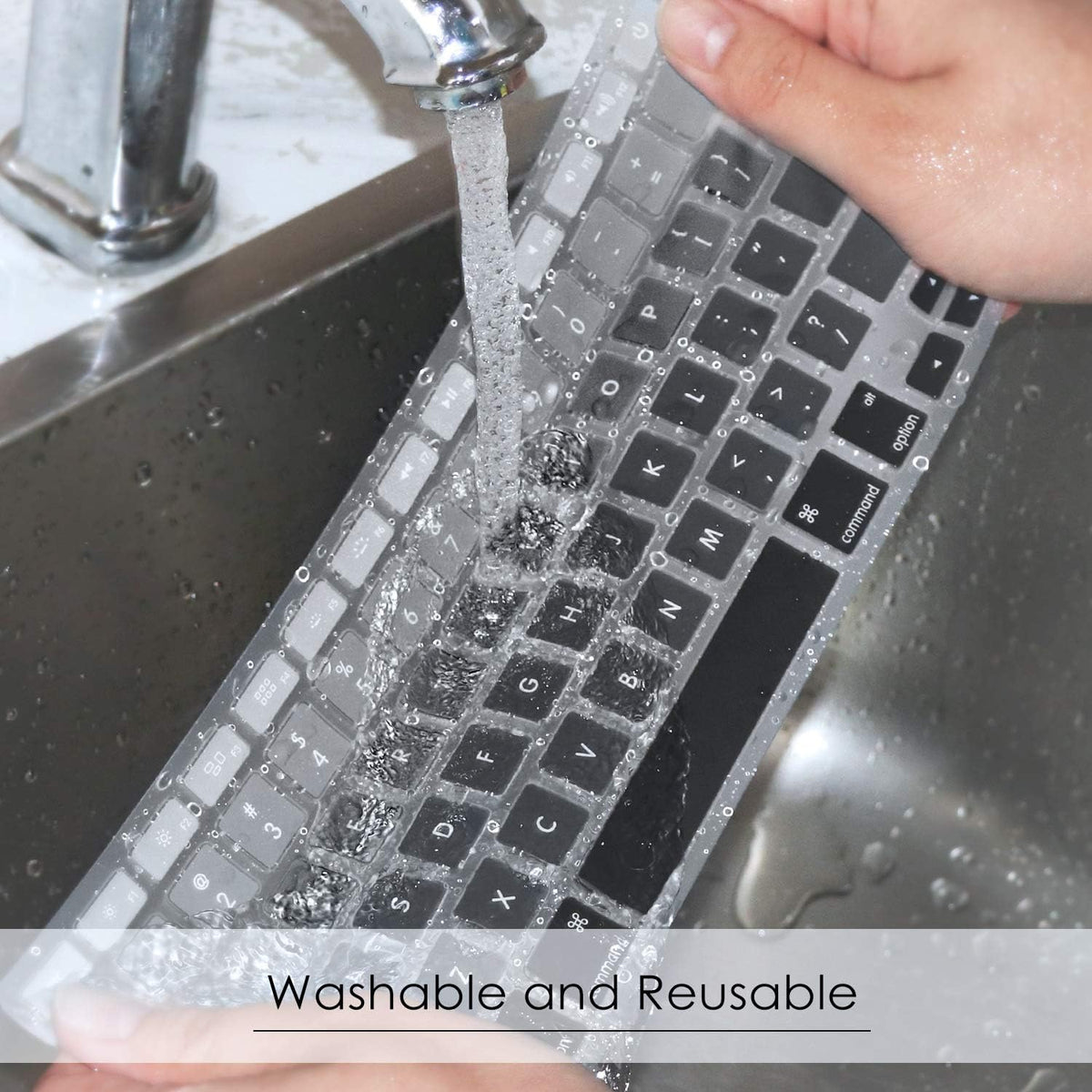 Allinside Gray Ombre Keyboard Cover Skin for MacBook Pro 13" 15" 17" (2015 or Older Version), MacBook Air 13" A1369/A1466, Older iMac Wireless Keyboard MC184LL/B