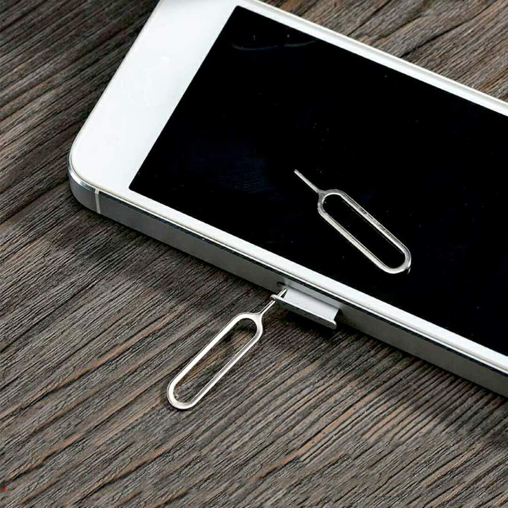 4 Pcs SIM Card Removal Openning Tool Tray Eject Pins Needle Opener Ejector Compatible with All iPhone Apple iPad HTC Samsung Galaxy Cell Phone Smartphone Watchchain Link Remover (Style A)